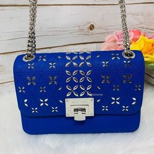 Michael Kors flap shoulder electric blue crossbody